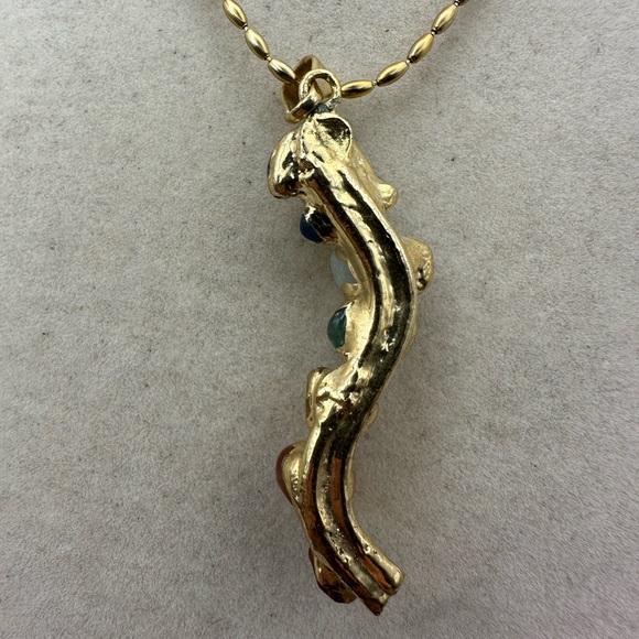 Gold Plated Chakra Pendant Necklace on Bead Chain - Picture 8 of 8